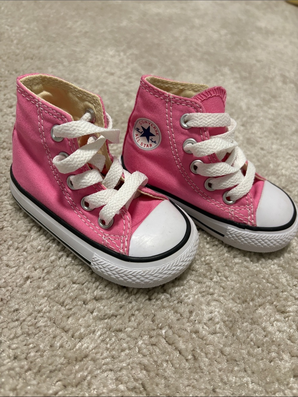 Infant/Toddler Converse Pink Canvas High-Top Sneakers